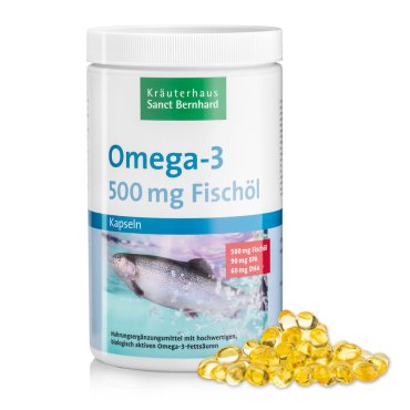 Omega-3 深海鱼油胶囊 500 mg XXL 经济装 1000 胶囊