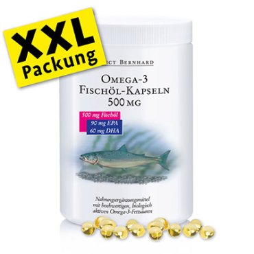 Omega-3 深海鱼油胶囊 500 mg XXL 经济装 1000 胶囊